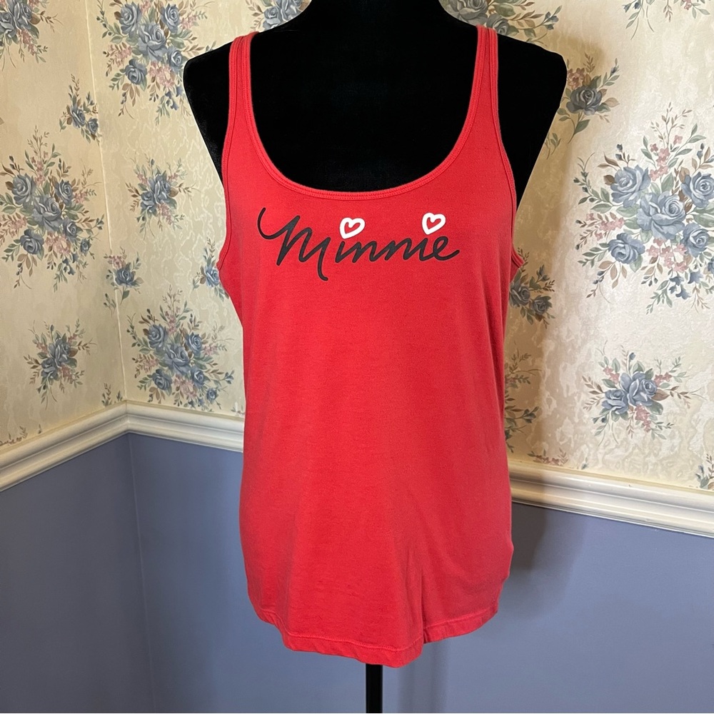 Disney Parks Red Minnie Mouse Tank Top, Size M